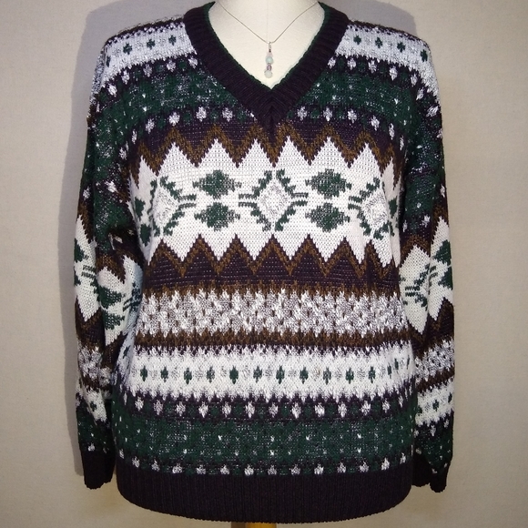 Bugle Boy Co. Vintage Geometric Southwest Sweater - Picture 1 of 8